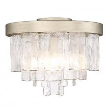  1768-FM WG-HWG - Ciara WG 3 Light Flush Mount in White Gold with Hammered Water Glass Shade